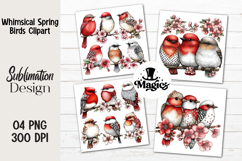 Whimsical Spring Birds Clipart Product Image 1