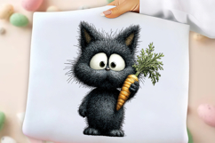 Whimsical Spring Black Cat Clipart Product Image 3