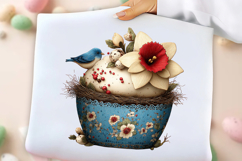 Whimsical Spring Blue Cupcake Clipart Product Image 3