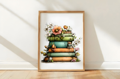 Whimsical Spring Book Stack Clipart Product Image 3