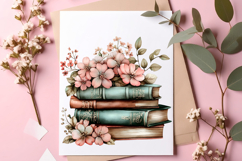 Whimsical Spring Book stack Clipart - Spring Book stack Png Product Image 3