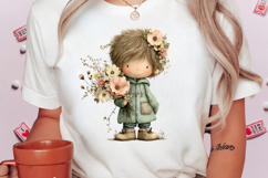 Whimsical Spring Boy Clipart Product Image 2