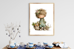Whimsical Spring Boy Clipart Product Image 3