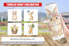 Whimsical Spring Bunny Art Tumbler Product Image 1