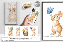 Whimsical Spring Bunny Digital Paper Product Image 1