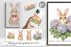 Whimsical Spring Bunny Digital Paper Product Image 1