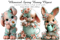 Whimsical Spring Bunny Clipart Product Image 1
