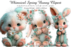 Whimsical Spring Bunny Clipart Product Image 1