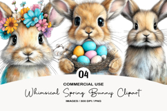 Whimsical Spring Bunny Clipart Product Image 1
