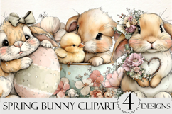 Whimsical Spring Bunny Clipart Product Image 1