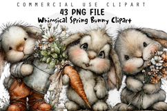 Whimsical Spring Bunny Clipart Product Image 1