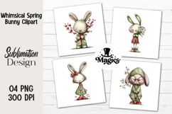 Whimsical Spring Bunny Clipart Product Image 1