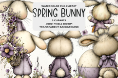 Whimsical Spring Bunny Clipart Product Image 1