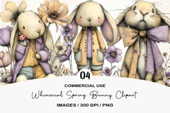 Whimsical Spring Bunny Clipart Product Image 1