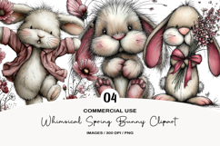 Whimsical Spring Bunny Clipart Sublimation Product Image 1