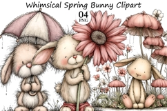 Whimsical Spring Bunny Clipart Product Image 1