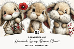 Whimsical Spring Bunny Clipart Product Image 1