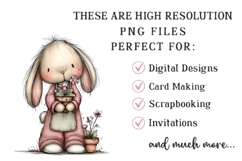 Whimsical Spring Bunny Clipart Product Image 2