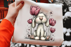 Whimsical Spring Bunny Clipart Sublimation Product Image 2