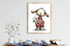 Whimsical Spring Bunny Clipart Product Image 3