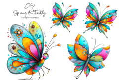 Whimsical Spring Butterfly Clipart Product Image 1