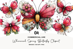 Whimsical Spring Butterfly Clipart Product Image 1