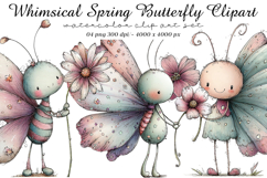Whimsical Spring Butterfly Clipart Product Image 1