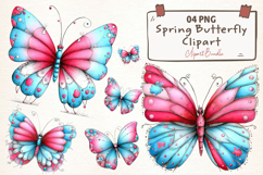 Whimsical Spring Butterfly Clipart Product Image 1