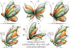 Whimsical spring butterfly clipart - spring butterfly Png Product Image 1
