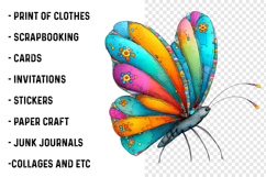 Whimsical Spring Butterfly Clipart Product Image 2