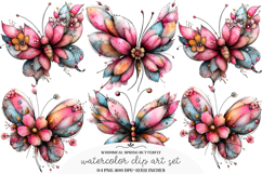 Whimsical spring Butterfly Clipart - Spring Butterfly Product Image 1
