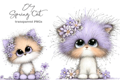 Whimsical spring cat Clipart Product Image 1
