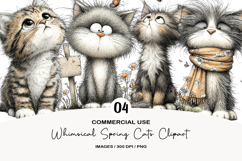 Whimsical Spring Cat Clipart Product Image 1