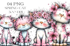 Whimsical Spring Cat Clipart Product Image 1
