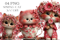 Whimsical Spring Cat Clipart Product Image 1