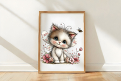 Whimsical Spring Cat Clipart Product Image 2