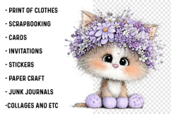 Whimsical spring cat Clipart Product Image 2