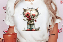 Whimsical Spring Cat Clipart Product Image 2
