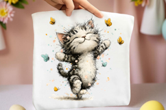 Whimsical Spring Cat Clipart Product Image 2