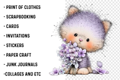 Whimsical spring cat Clipart Product Image 2