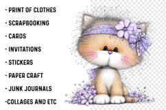 Whimsical spring cat Clipart Product Image 2