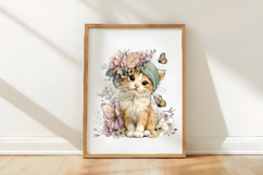 Whimsical Spring Cat Clipart Product Image 2