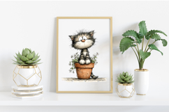 Whimsical Spring Cat Clipart Product Image 2