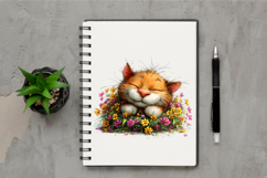 Whimsical Spring Cat Clipart Product Image 2
