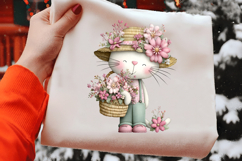 Whimsical Spring Cat Clipart Product Image 2