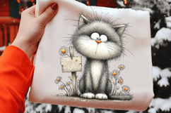 Whimsical Spring Cat Clipart Product Image 2