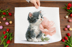 whimsical spring Cat Clipart Product Image 2