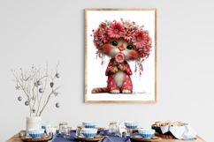 Whimsical Spring Cat Clipart Product Image 3
