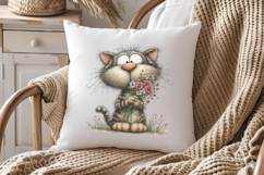Whimsical Spring Cat Clipart, Easter Sublimation PNG Product Image 3