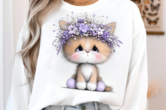 Whimsical spring cat Clipart Product Image 3